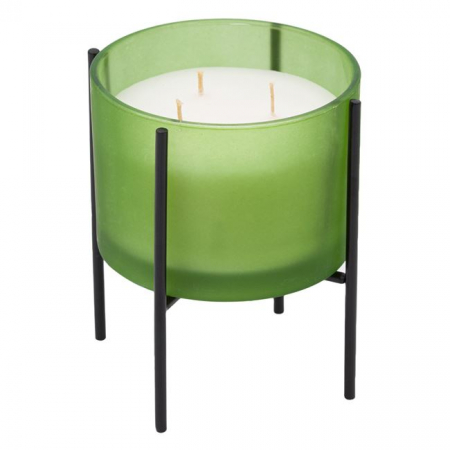 Lumanari Parfumate si Decorative - Lumanare citronella anti tantari in pahar cu suport metalic