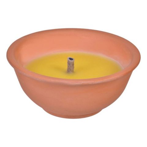Decoratiuni - Lumanare citronella anti tantari in pahar de ceramica,11x5 cm,235 grame