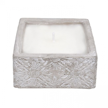 Lumanari Parfumate si Decorative - Lumanare citronella anti tantari in pahar patrat de ceramica