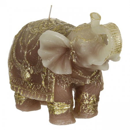 Decoratiuni - Lumanare decorativa 3D in forma de elefant cu broderie aurie