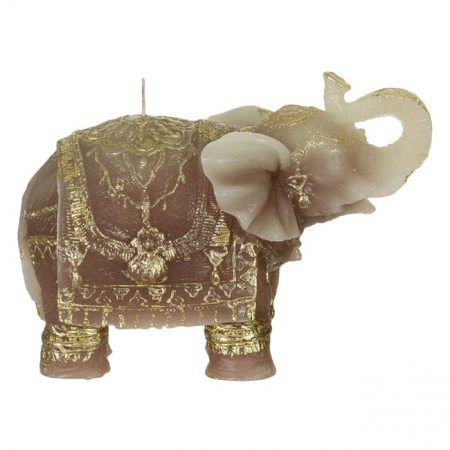 Lumanare decorativa 3D in forma de elefant cu broderie aurie [1]