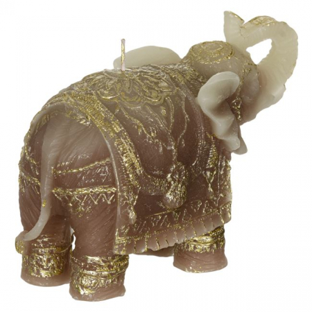 Lumanare decorativa 3D in forma de elefant cu broderie aurie [2]