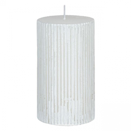 Lumanare decorativa glitter cu linii verticale in relief [1]