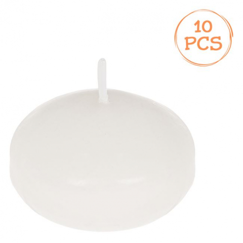 Decoratiuni - Lumanari decorative plutitoare in apa,alb,10 bucati/set