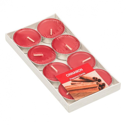 Lumanari Parfumate si Decorative - Lumanari tip pastila cu aroma scortiosara,rosu,8 bucati/set