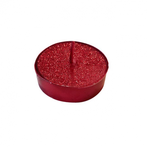 Decoratiuni - Lumanari tip pastila cu sclipici,rosu,8 bucati/set