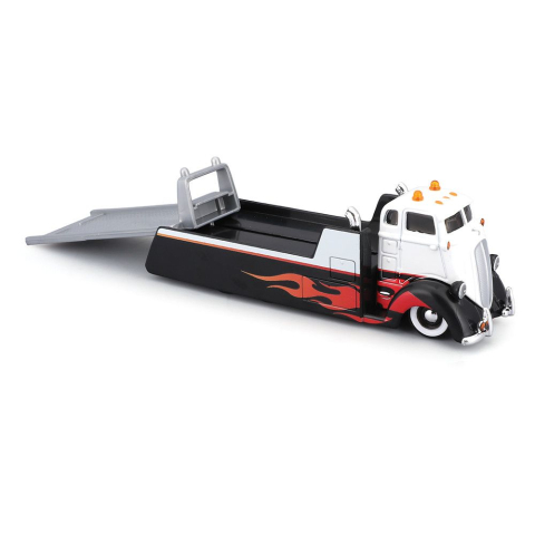 MAISTO DESIGN ELITE TRANSPORT SET CAMION CU RAMPA COE FLATBED SI MASINUTA CHEVROLET K5 BLAZER 1979 SCARA 1 LA 64 [9]