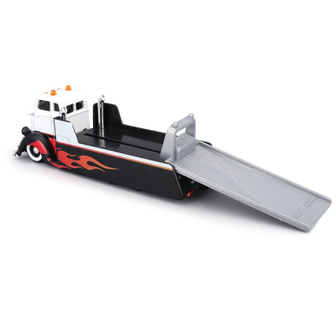 MAISTO DESIGN ELITE TRANSPORT SET CAMION CU RAMPA COE FLATBED SI MASINUTA CHEVROLET K5 BLAZER 1979 SCARA 1 LA 64 [8]