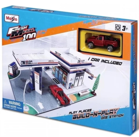 Jucarii de rol - MAISTO FRESH METAL 100 SET BENZINARIE CU 1 MASINA INCLUSA
