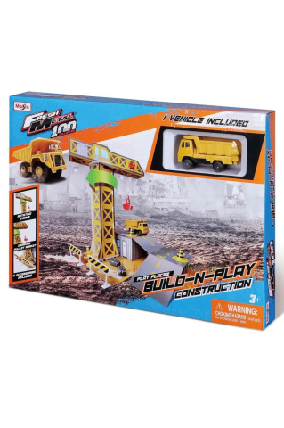 Jucarii de rol - MAISTO FRESH METAL 100 SET CONSTRUCTII CU 1 MASINA INCLUSA