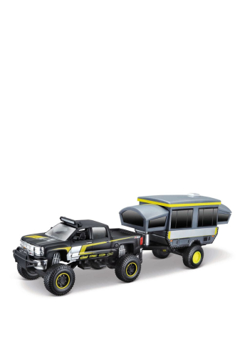 MAISTO MASINUTA METALICA 4X4 REBELS RUGGED ADVENTURES NEGRU CU REMORCA [1]