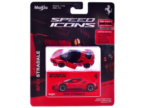 Jocuri si articole copii - MAISTO MASINUTA METALICA SPEED ICONS SF90 STRADALE ROSU SCARA 1 LA 64