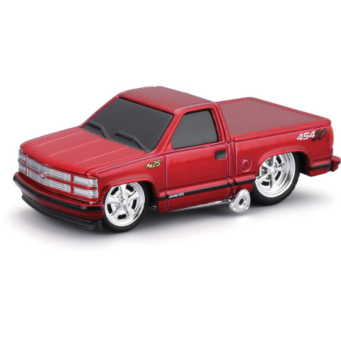 MAISTO MUSCLE TRANSPORTS SET CAMION CU PLATFORMA MACK R685ST FLATBED 1980 SI MASINUTA CHEVROLET 454 SS PICKUP 1993 SCARA 1 LA 64 [3]