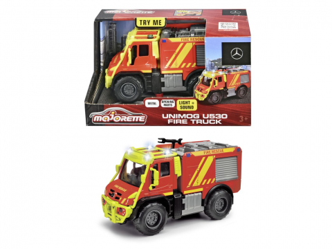 Jocuri si articole copii - MAJORETTE MASINA DE POMPIERI MERCEDES UNIMOG U530 CU SUNETE SI LUMINI