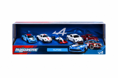 Vehicule și mașinuțe - MAJORETTE SET 5 MASINUTE METALICE ALPINE SCARA 1 LA 64