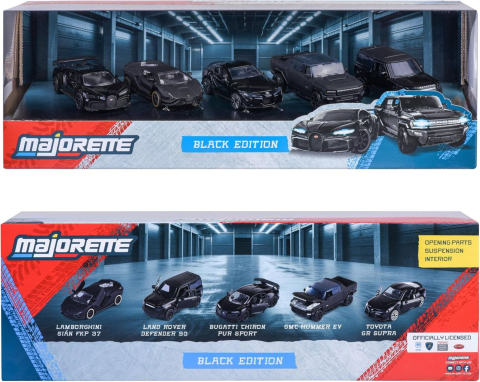 Avioane si Elicoptere jucărie - MAJORETTE SET 5 MASINUTE METALICE BLACK EDITION