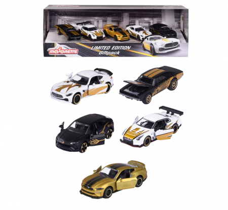 Masinute, Motociclete, Elicoptere, Avioane & Trenulete - Majorette Set 5 Mașinuțe Metalice Ediție Limitată 7.5cm