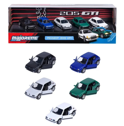 MAJORETTE SET 5 MASINUTE METALICE PEUGEOT 205 GTI SCARA 1 LA 64 [2]