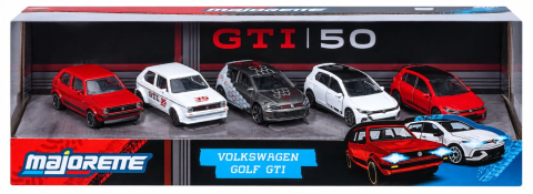 Avioane si Elicoptere jucărie - MAJORETTE SET 5 MASINUTE METALICE VOLKSWAGEN GOLF GTI SCARA 1 LA 64