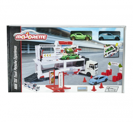 Masinute, Motociclete, Elicoptere, Avioane & Trenulete - Majorette Set Camion MAN TGX Truck și 2 Mașinuțe Porsche
