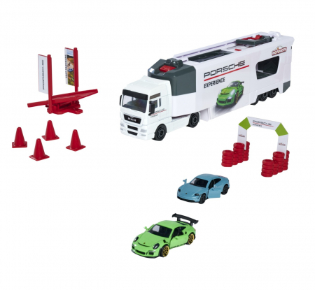 Majorette Set Camion MAN TGX Truck și 2 Mașinuțe Porsche [1]