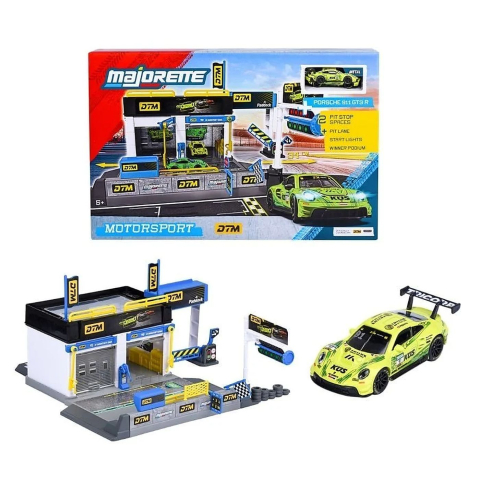 MAJORETTE SET MOTORSPORT DTM CU MASINUTA INCLUSA PORSCHE 911 GT3 R SCARA 1 LA 64 [6]