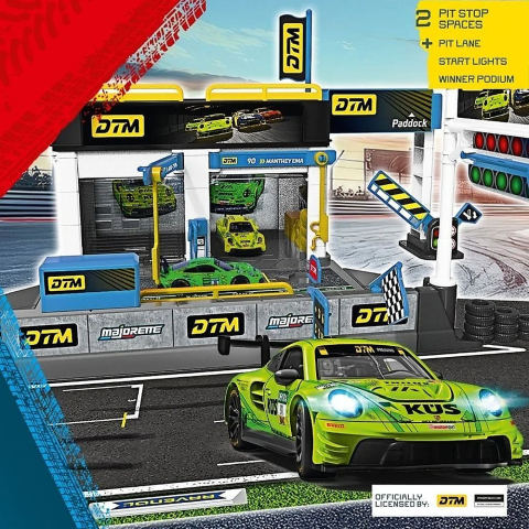 MAJORETTE SET MOTORSPORT DTM CU MASINUTA INCLUSA PORSCHE 911 GT3 R SCARA 1 LA 64 [2]