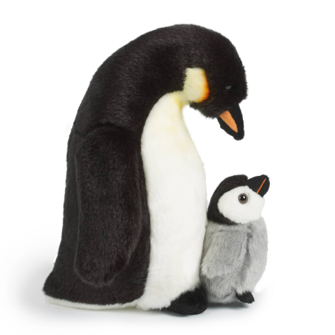 Jucarii - Mama și puiul – Pinguin de pluș 27 cm – Living Nature