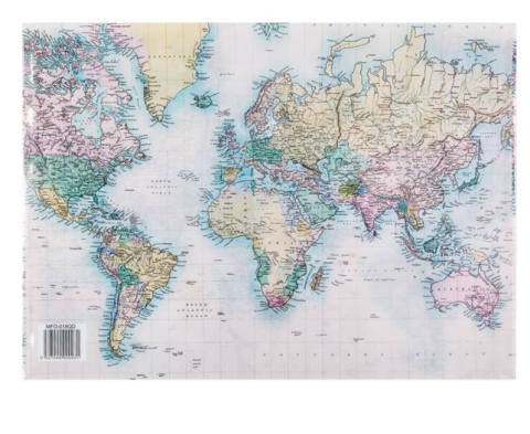 Mapa cu capsa A4, model harta lumii, plastic, 33x24 cm [1]