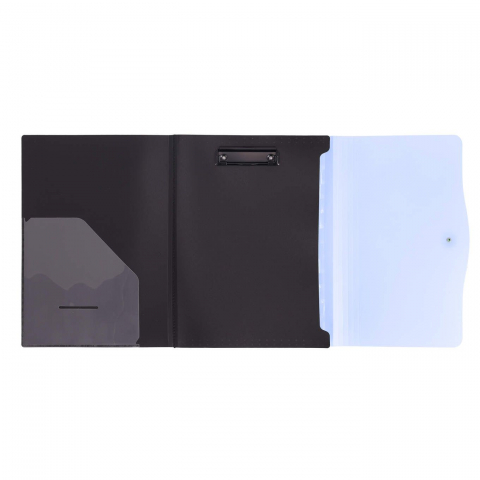 Mapa Strigo A4 cu 13 compartimente, elastic și clips – albastru [2]
