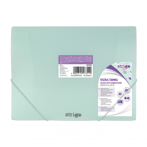 Folii și mape de protecție - Mapa Strigo A4 cu elastic, Pastel Menta