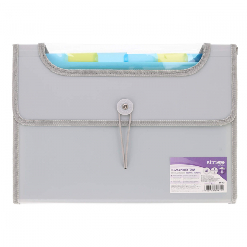 Folii și mape de protecție - Mapa Strigo Plastic Extensibil A4, 6 Compartimente, gri