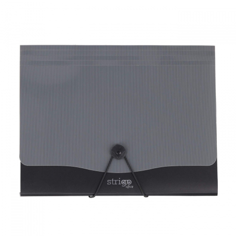 Folii și mape de protecție - Mapa Strigo A4 cu 13 compartimente, clips și elastic – verde închis