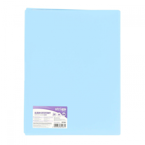Folii și mape de protecție - Mapa Strigo, PP, A4, 20 folii protecție, albastru