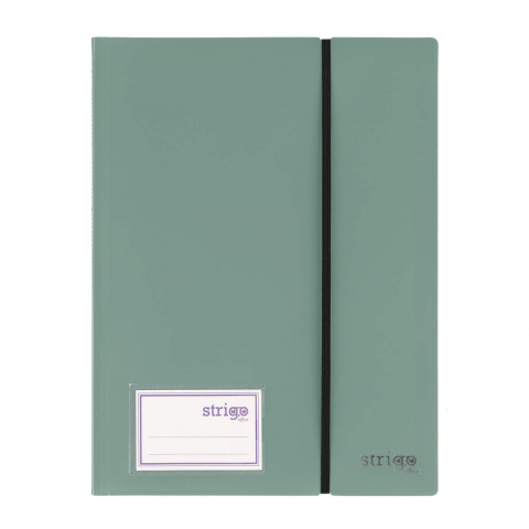 Folii și mape de protecție - Mapa Strigo, PP, A4, cu elastic, 20 folii protecție, verde deschis