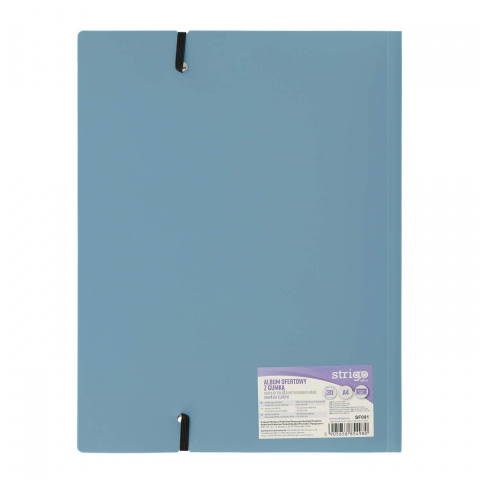 Mapa Strigo, PP, A4, cu elastic, 30 folii protecție, gri-albastru [1]