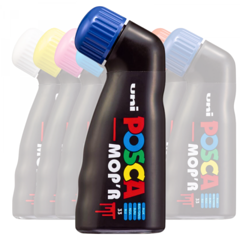 Marker cu cerneala pigmentara UNI PCM22 Posca 3-19 mm,varf buretat,albastru [2]