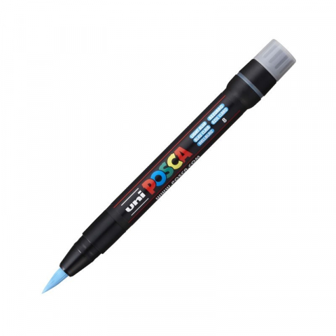 Produse marca POSCA - Marker cu varf tip pensula UNI Posca Brush PCF-350,albastru deschis