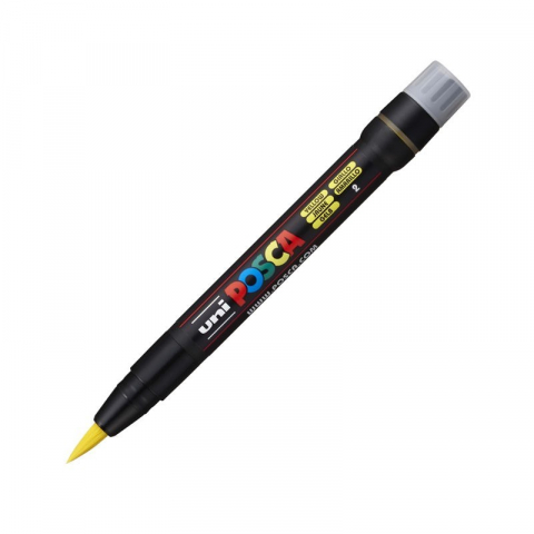Produse marca POSCA - Marker cu varf tip pensula UNI Posca Brush PCF-350,galben