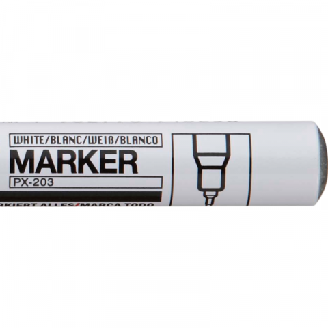 Marker cu vopsea pe baza de ulei,varf fin metalic 0.8 mm-alb [1]