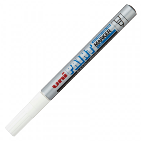 Produse art & craft-Lucru manual - Marker cu vopsea pe baza de ulei,varf fin metalic 0.8 mm-argintiu