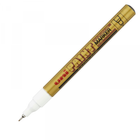 Produse art & craft-Lucru manual - Marker cu vopsea pe baza de ulei,varf fin metalic 0.8 mm-auriu