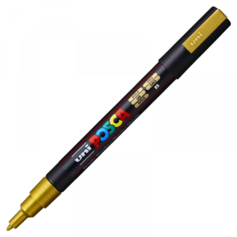 Produse marca POSCA - Marker PC-3M Posca cu vopsea pe baza de apa,varf fin, 0.9-1.3 mm,auriu