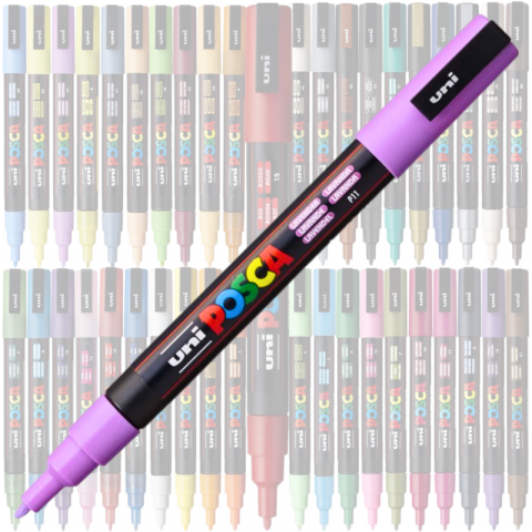 Marker PC-3M Posca cu vopsea pe baza de apa,varf fin, 0.9-1.3 mm,mov lavanda [1]