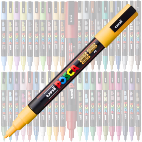 Marker PC-3M Posca cu vopsea pe baza de apa,varf fin, 0.9-1.3 mm,portocaliu caisa [1]