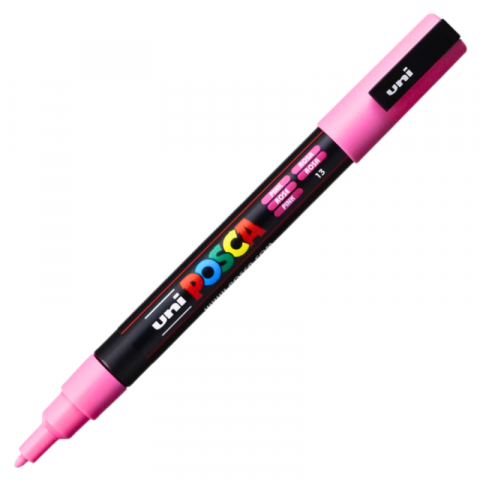 Produse marca POSCA - Marker PC-3M Posca cu vopsea pe baza de apa,varf fin, 0.9-1.3 mm,roz