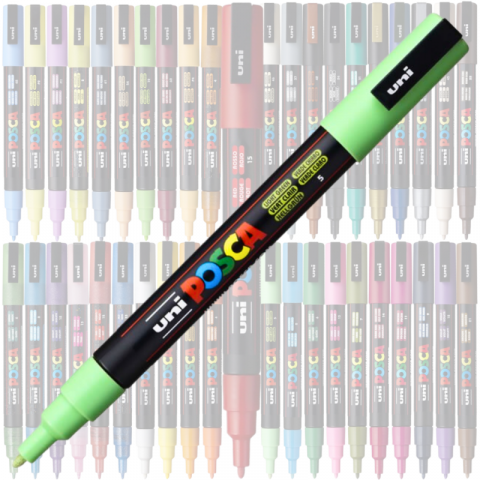 Marker PC-3M Posca cu vopsea pe baza de apa,varf fin, 0.9-1.3 mm,verde deschis [1]
