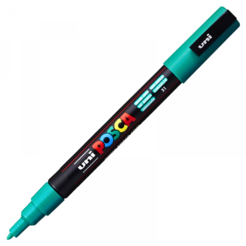 Produse marca POSCA - Marker PC-3M Posca cu vopsea pe baza de apa,varf fin, 0.9-1.3 mm,verde smarald