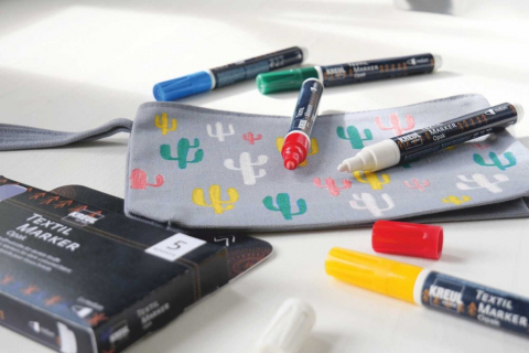 Marker pentru textile Opak, vârf mediu 5 bucati/set [1]