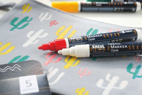 Marker pentru textile Opak, vârf mediu 5 bucati/set [2]
